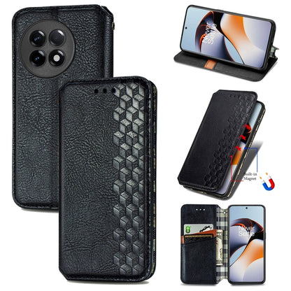Cubic Grid Pressed Magnetic Leather Phone Case, For Infinix Note 12 G96, For Kyocera Android One S10, For OnePlus Ace 2, For Realme C55
