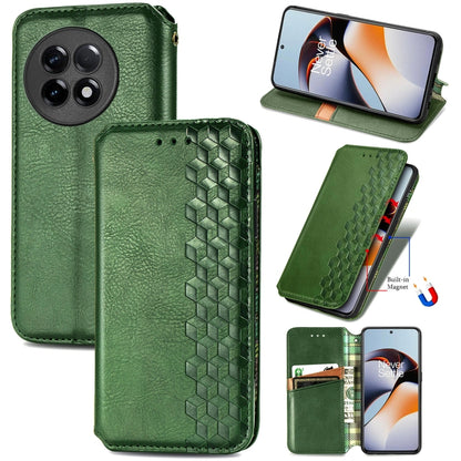 Cubic Grid Pressed Magnetic Leather Phone Case, For Infinix Note 12 G96, For Kyocera Android One S10, For OnePlus Ace 2, For Realme C55