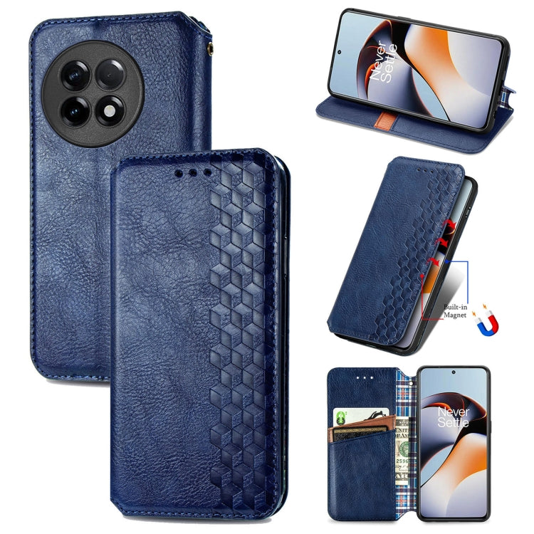 Cubic Grid Pressed Magnetic Leather Phone Case, For Infinix Note 12 G96, For Kyocera Android One S10, For OnePlus Ace 2, For Realme C55