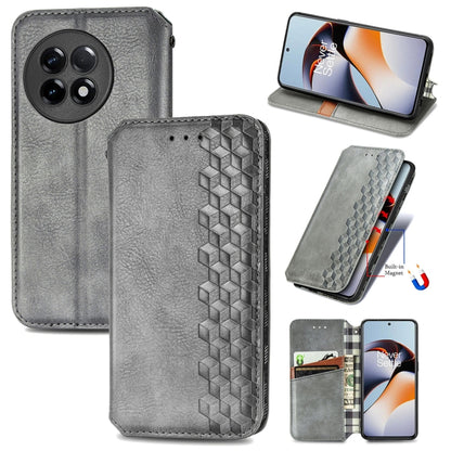 Cubic Grid Pressed Magnetic Leather Phone Case, For Infinix Note 12 G96, For Kyocera Android One S10, For OnePlus Ace 2, For Realme C55
