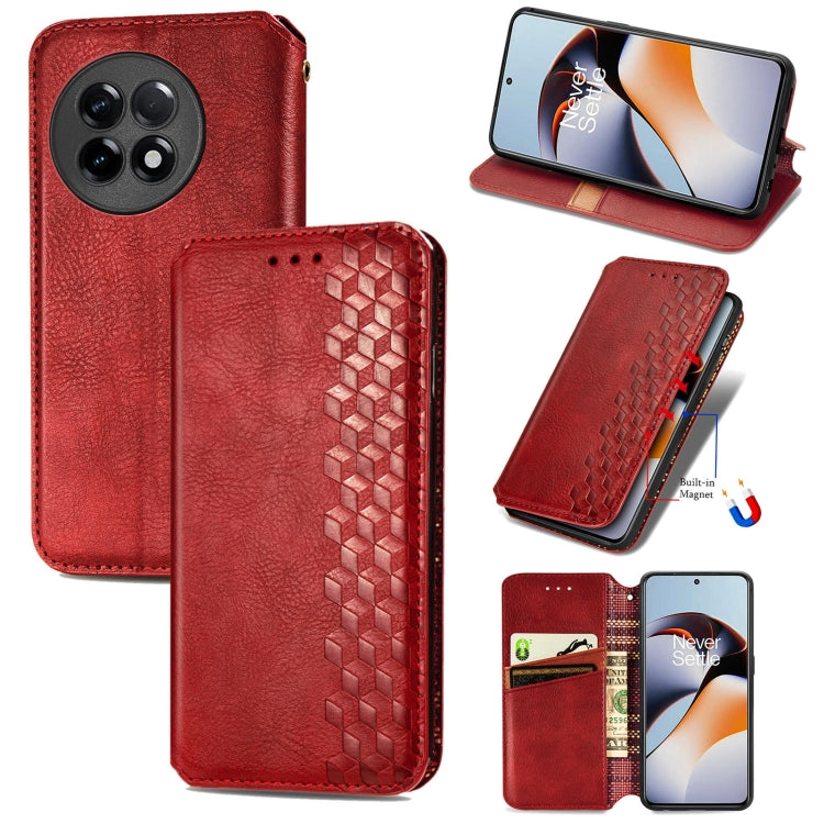 Cubic Grid Pressed Magnetic Leather Phone Case, For Infinix Note 12 G96, For Kyocera Android One S10, For OnePlus Ace 2, For Realme C55