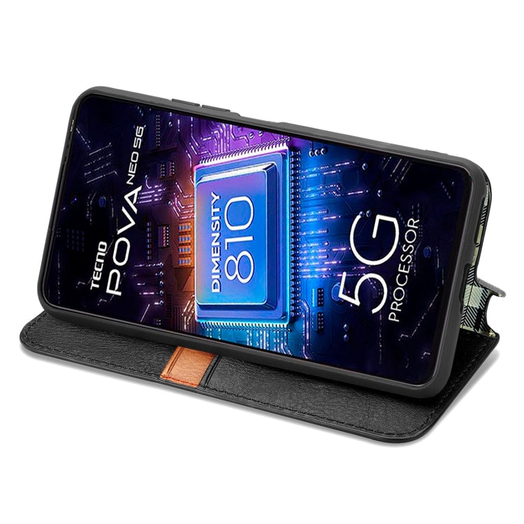 Cubic Grid Pressed Magnetic Leather Phone Case, For Tecno Pova Neo 5G, For vivo S15e, For ZTE Blade A52, For Samsung Galaxy A14 4G