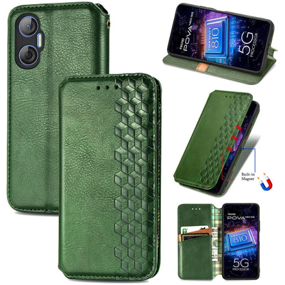 Cubic Grid Pressed Magnetic Leather Phone Case, For Tecno Pova Neo 5G, For vivo S15e, For ZTE Blade A52, For Samsung Galaxy A14 4G