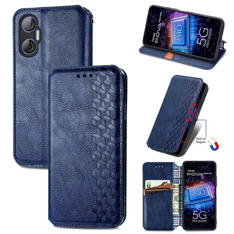 Cubic Grid Pressed Magnetic Leather Phone Case, For Tecno Pova Neo 5G, For vivo S15e, For ZTE Blade A52, For Samsung Galaxy A14 4G