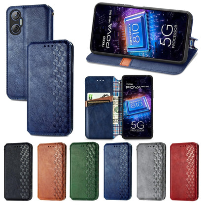 Cubic Grid Pressed Magnetic Leather Phone Case, For Tecno Pova Neo 5G, For vivo S15e, For ZTE Blade A52, For Samsung Galaxy A14 4G