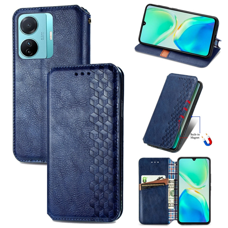 Cubic Grid Pressed Magnetic Leather Phone Case, For Tecno Pova Neo 5G, For vivo S15e, For ZTE Blade A52, For Samsung Galaxy A14 4G
