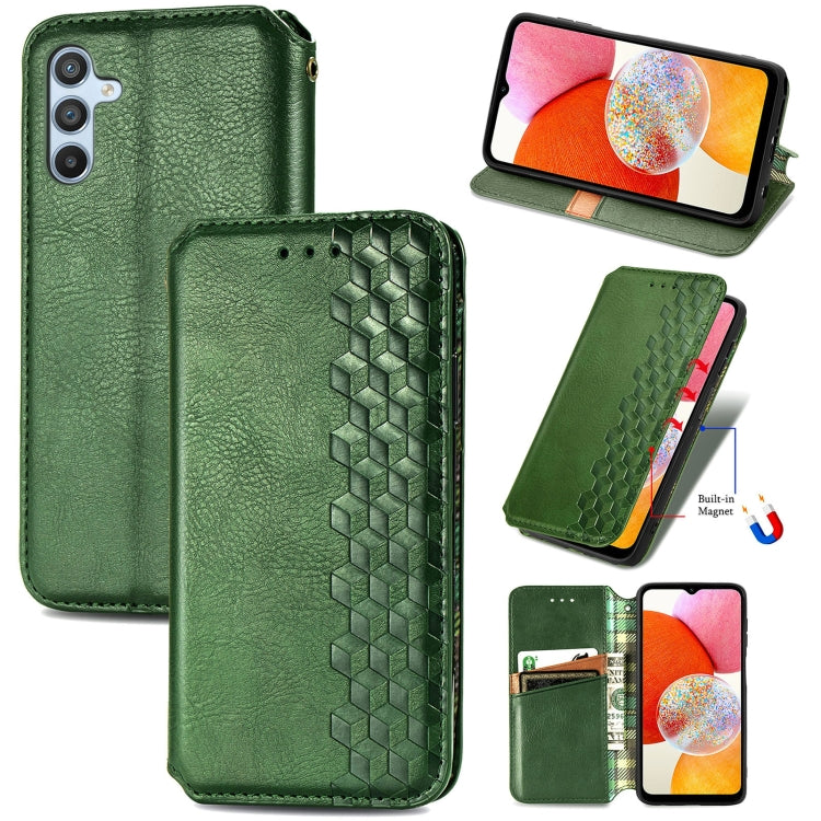 Cubic Grid Pressed Magnetic Leather Phone Case, For Tecno Pova Neo 5G, For vivo S15e, For ZTE Blade A52, For Samsung Galaxy A14 4G
