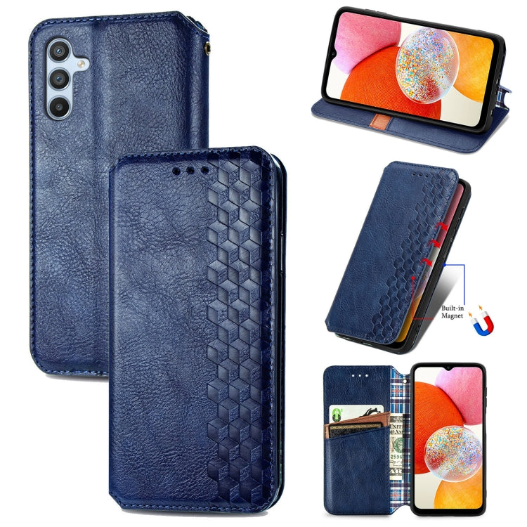 Cubic Grid Pressed Magnetic Leather Phone Case, For Tecno Pova Neo 5G, For vivo S15e, For ZTE Blade A52, For Samsung Galaxy A14 4G