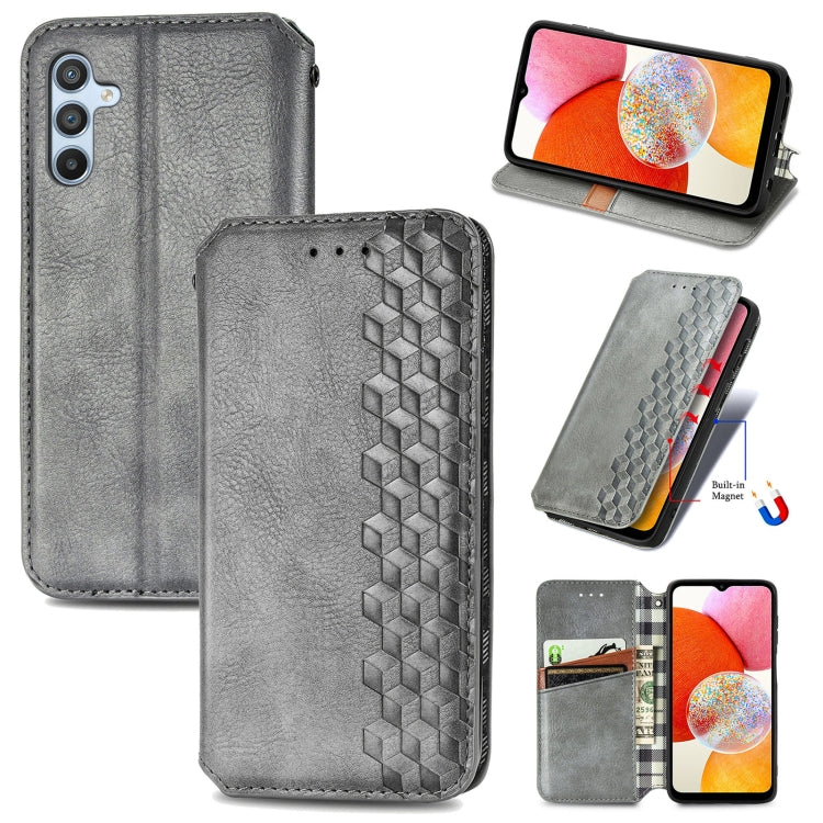Cubic Grid Pressed Magnetic Leather Phone Case, For Tecno Pova Neo 5G, For vivo S15e, For ZTE Blade A52, For Samsung Galaxy A14 4G
