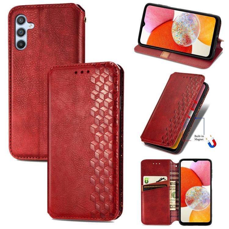 Cubic Grid Pressed Magnetic Leather Phone Case, For Tecno Pova Neo 5G, For vivo S15e, For ZTE Blade A52, For Samsung Galaxy A14 4G