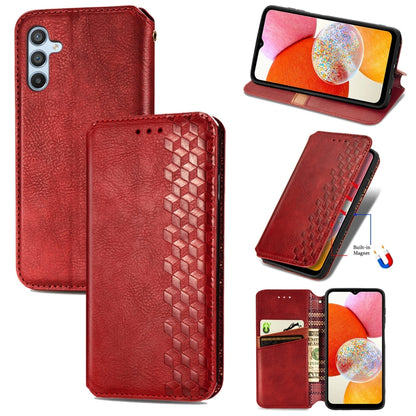 Cubic Grid Pressed Magnetic Leather Phone Case, For Tecno Pova Neo 5G, For vivo S15e, For ZTE Blade A52, For Samsung Galaxy A14 4G
