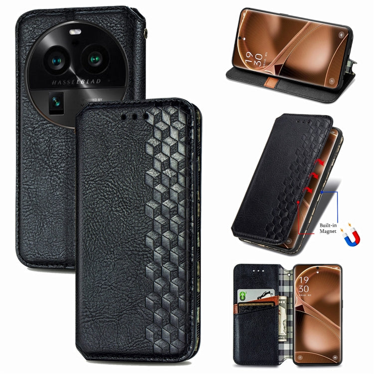 Cubic Grid Pressed Magnetic Leather Phone Case, For OnePlus Nord CE 3 Lite, For OPPO Find X6 Pro, For OPPO Find X6, For Redmi Note 12 Turbo, For Nokia C32
