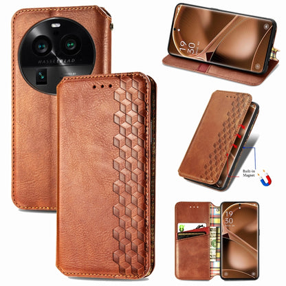 Cubic Grid Pressed Magnetic Leather Phone Case, For OnePlus Nord CE 3 Lite, For OPPO Find X6 Pro, For OPPO Find X6, For Redmi Note 12 Turbo, For Nokia C32