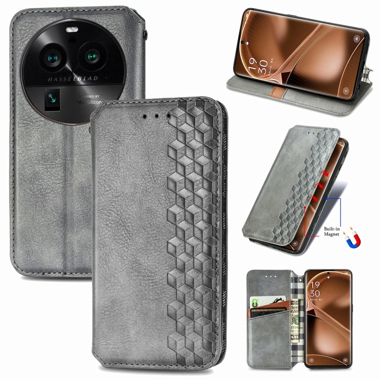 Cubic Grid Pressed Magnetic Leather Phone Case, For OnePlus Nord CE 3 Lite, For OPPO Find X6 Pro, For OPPO Find X6, For Redmi Note 12 Turbo, For Nokia C32
