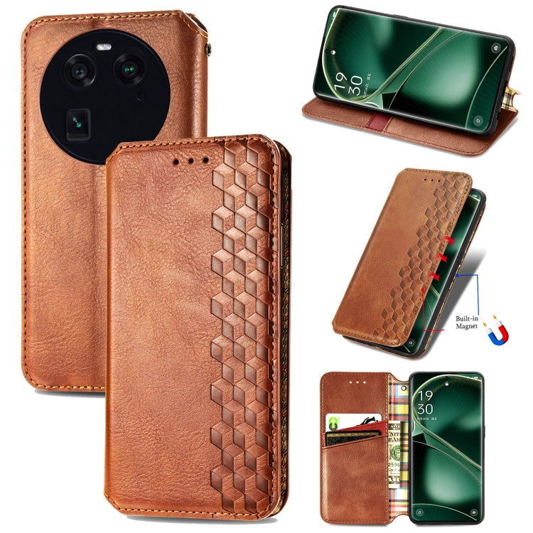 Cubic Grid Pressed Magnetic Leather Phone Case, For OnePlus Nord CE 3 Lite, For OPPO Find X6 Pro, For OPPO Find X6, For Redmi Note 12 Turbo, For Nokia C32