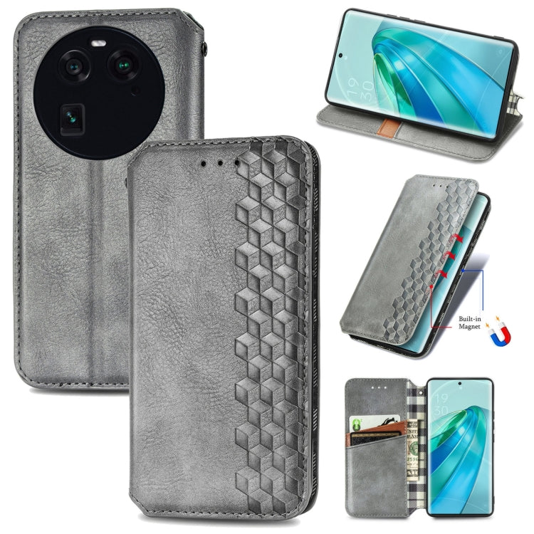 Cubic Grid Pressed Magnetic Leather Phone Case, For OnePlus Nord CE 3 Lite, For OPPO Find X6 Pro, For OPPO Find X6, For Redmi Note 12 Turbo, For Nokia C32