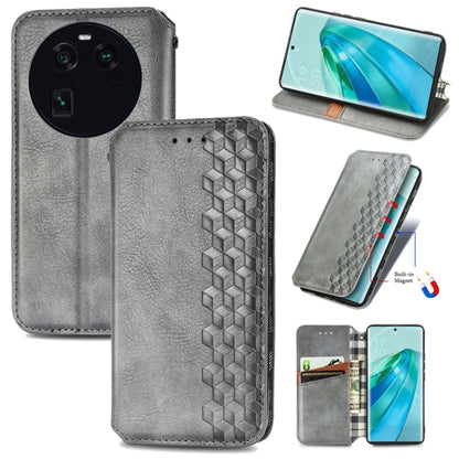 Cubic Grid Pressed Magnetic Leather Phone Case, For OnePlus Nord CE 3 Lite, For OPPO Find X6 Pro, For OPPO Find X6, For Redmi Note 12 Turbo, For Nokia C32