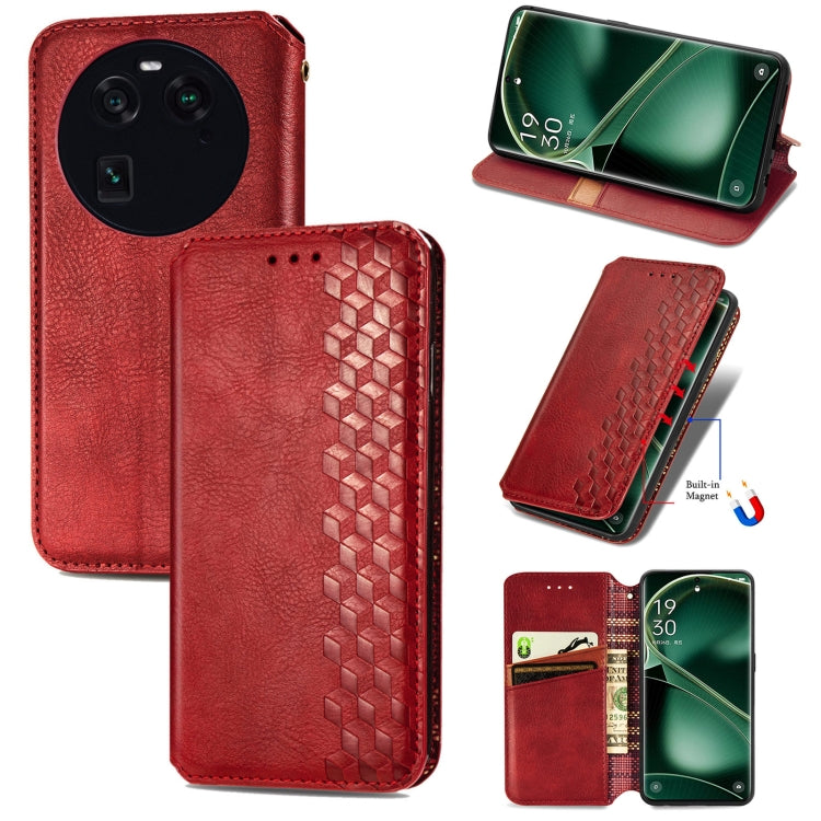 Cubic Grid Pressed Magnetic Leather Phone Case, For OnePlus Nord CE 3 Lite, For OPPO Find X6 Pro, For OPPO Find X6, For Redmi Note 12 Turbo, For Nokia C32