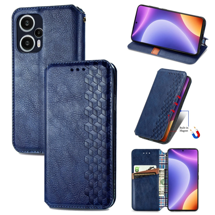 Cubic Grid Pressed Magnetic Leather Phone Case, For OnePlus Nord CE 3 Lite, For OPPO Find X6 Pro, For OPPO Find X6, For Redmi Note 12 Turbo, For Nokia C32