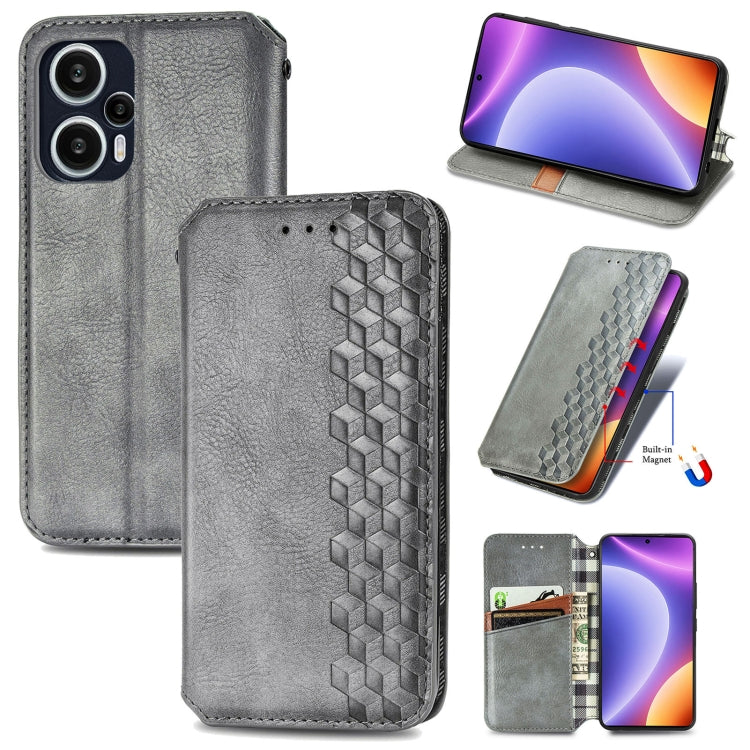 Cubic Grid Pressed Magnetic Leather Phone Case, For OnePlus Nord CE 3 Lite, For OPPO Find X6 Pro, For OPPO Find X6, For Redmi Note 12 Turbo, For Nokia C32