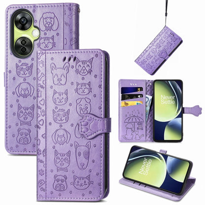 Cat and Dog Embossed Leather Phone Case, For OnePlus Nord CE 3 Lite, For OPPO Find X6 Pro, For OPPO Find X6, For Nokia C32