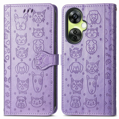 Cat and Dog Embossed Leather Phone Case, For OnePlus Nord CE 3 Lite, For OPPO Find X6 Pro, For OPPO Find X6, For Nokia C32