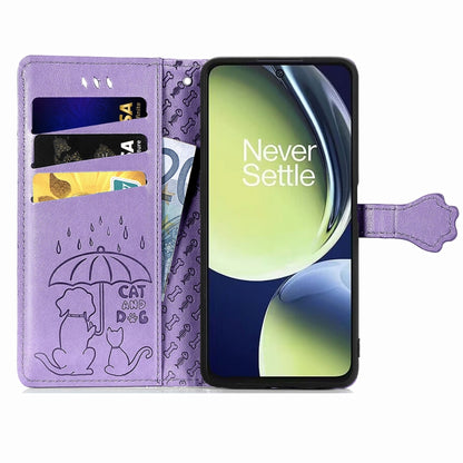 Cat and Dog Embossed Leather Phone Case, For OnePlus Nord CE 3 Lite, For OPPO Find X6 Pro, For OPPO Find X6, For Nokia C32