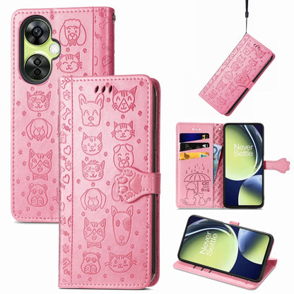 Cat and Dog Embossed Leather Phone Case, For OnePlus Nord CE 3 Lite, For OPPO Find X6 Pro, For OPPO Find X6, For Nokia C32
