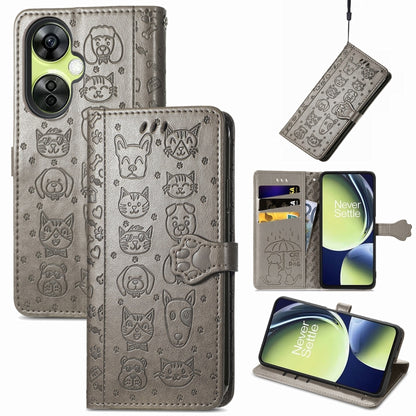 Cat and Dog Embossed Leather Phone Case, For OnePlus Nord CE 3 Lite, For OPPO Find X6 Pro, For OPPO Find X6, For Nokia C32