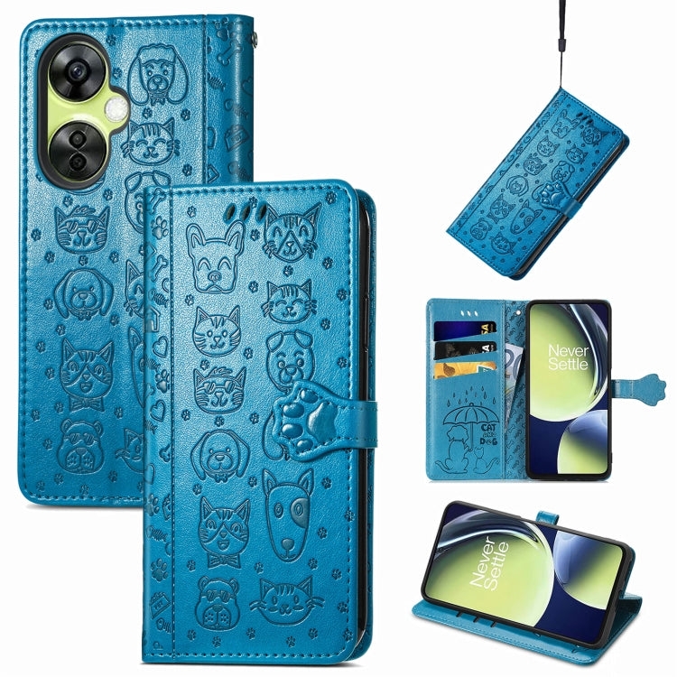 Cat and Dog Embossed Leather Phone Case, For OnePlus Nord CE 3 Lite, For OPPO Find X6 Pro, For OPPO Find X6, For Nokia C32
