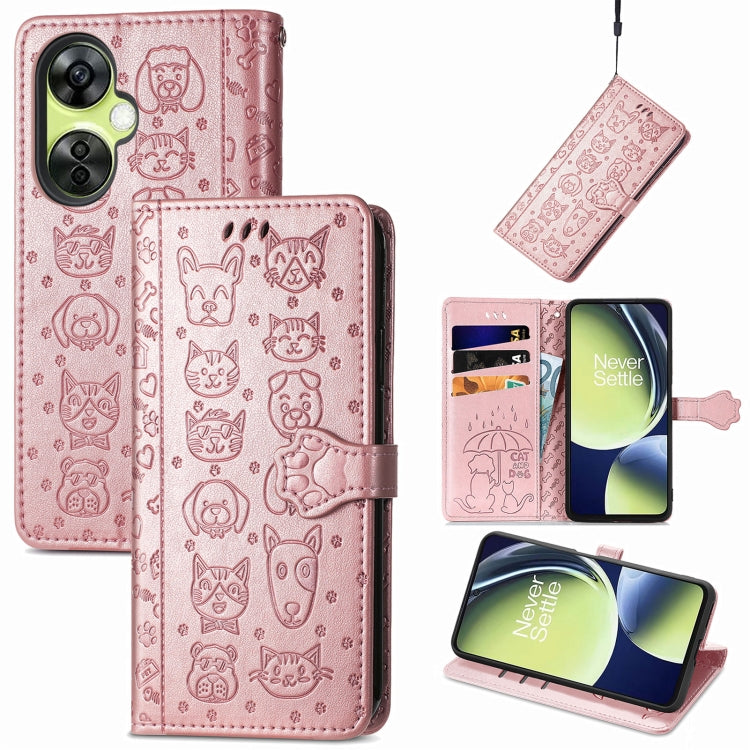 Cat and Dog Embossed Leather Phone Case, For OnePlus Nord CE 3 Lite, For OPPO Find X6 Pro, For OPPO Find X6, For Nokia C32