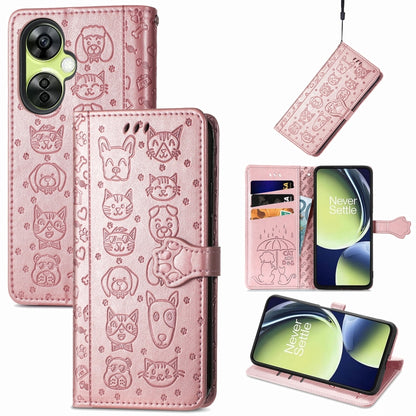 Cat and Dog Embossed Leather Phone Case, For OnePlus Nord CE 3 Lite, For OPPO Find X6 Pro, For OPPO Find X6, For Nokia C32