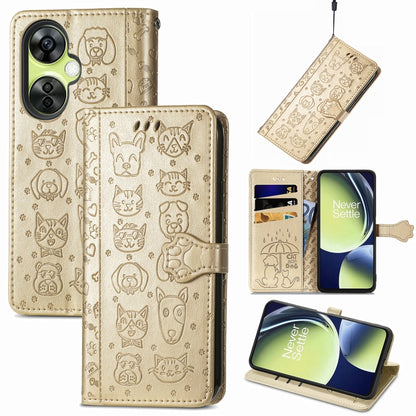 Cat and Dog Embossed Leather Phone Case, For OnePlus Nord CE 3 Lite, For OPPO Find X6 Pro, For OPPO Find X6, For Nokia C32