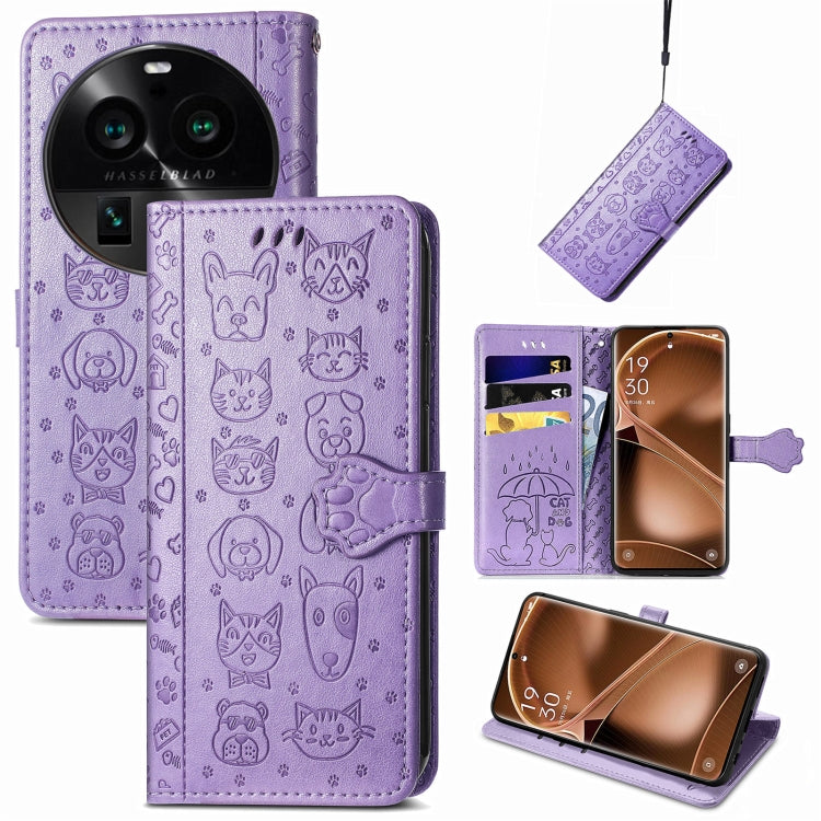 Cat and Dog Embossed Leather Phone Case, For OnePlus Nord CE 3 Lite, For OPPO Find X6 Pro, For OPPO Find X6, For Nokia C32