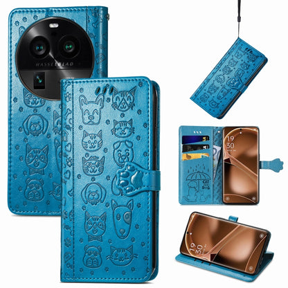 Cat and Dog Embossed Leather Phone Case, For OnePlus Nord CE 3 Lite, For OPPO Find X6 Pro, For OPPO Find X6, For Nokia C32