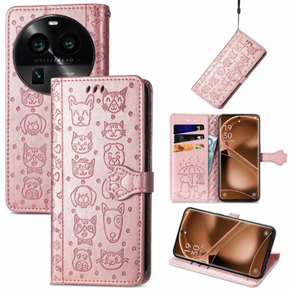 Cat and Dog Embossed Leather Phone Case, For OnePlus Nord CE 3 Lite, For OPPO Find X6 Pro, For OPPO Find X6, For Nokia C32