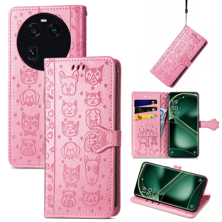Cat and Dog Embossed Leather Phone Case, For OnePlus Nord CE 3 Lite, For OPPO Find X6 Pro, For OPPO Find X6, For Nokia C32