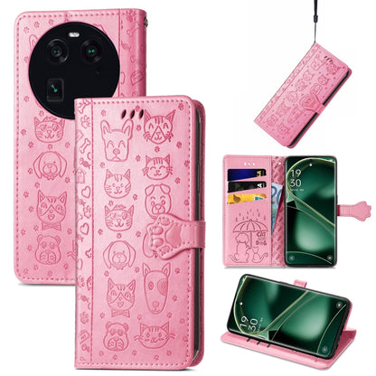 Cat and Dog Embossed Leather Phone Case, For OnePlus Nord CE 3 Lite, For OPPO Find X6 Pro, For OPPO Find X6, For Nokia C32