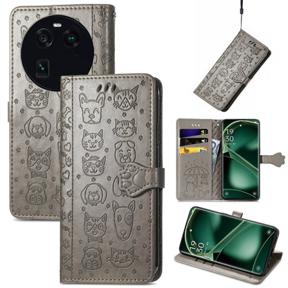 Cat and Dog Embossed Leather Phone Case, For OnePlus Nord CE 3 Lite, For OPPO Find X6 Pro, For OPPO Find X6, For Nokia C32
