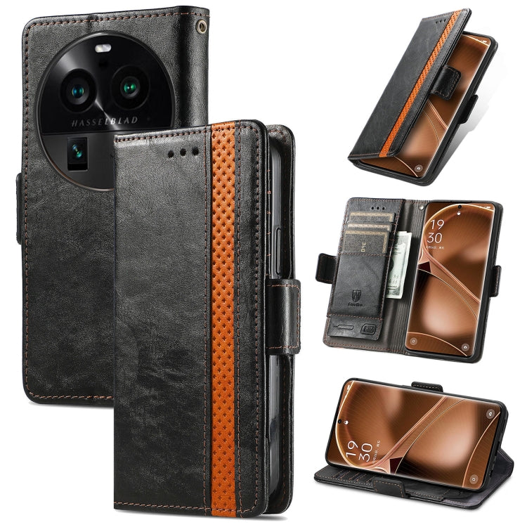CaseNeo Splicing Dual Magnetic Buckle Leather Phone Case, For Nokia C3, For OnePlus Nord CE 3 Lite, For OPPO Find X6 Pro, For OPPO Find X6