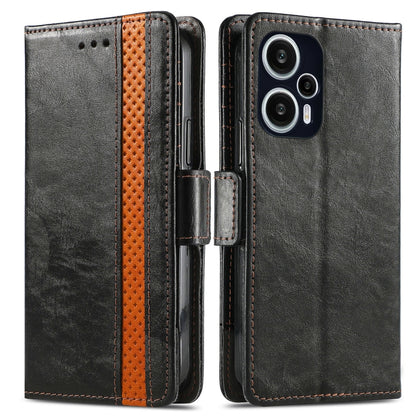 CaseNeo Splicing Dual Magnetic Buckle Leather Phone Case, For Redmi Note 12 Turbo