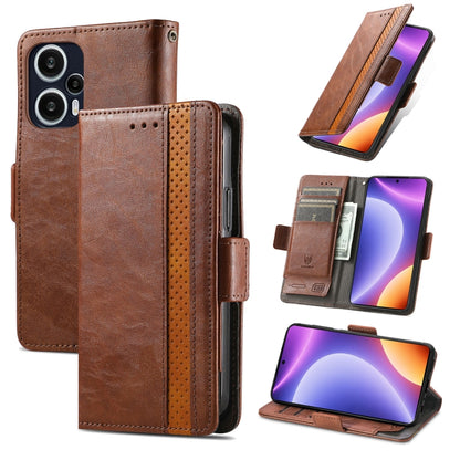 CaseNeo Splicing Dual Magnetic Buckle Leather Phone Case, For Redmi Note 12 Turbo
