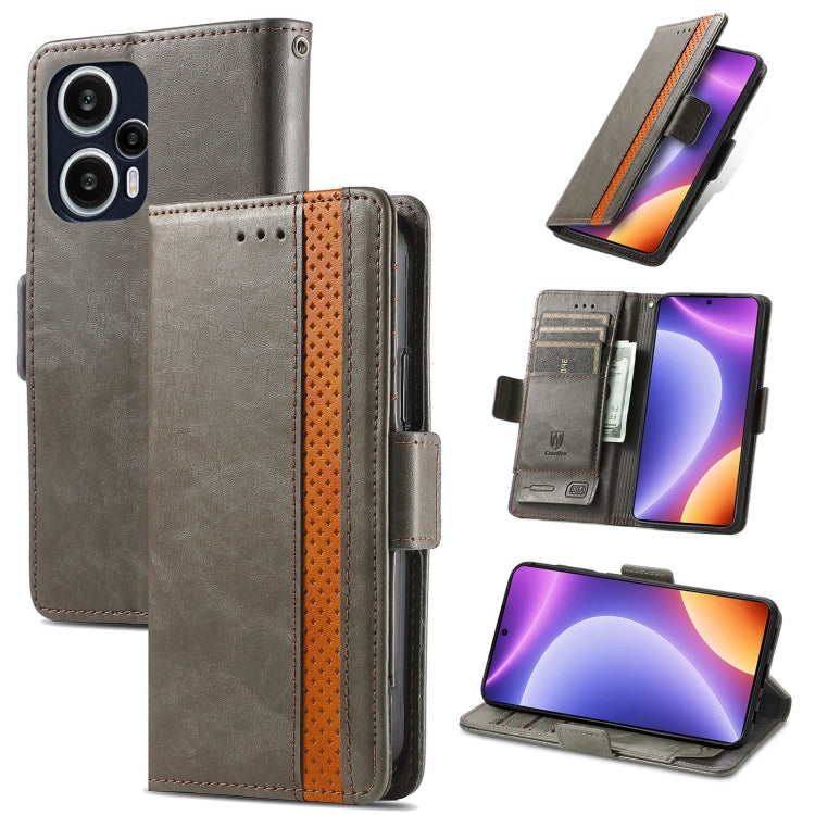 CaseNeo Splicing Dual Magnetic Buckle Leather Phone Case, For Redmi Note 12 Turbo