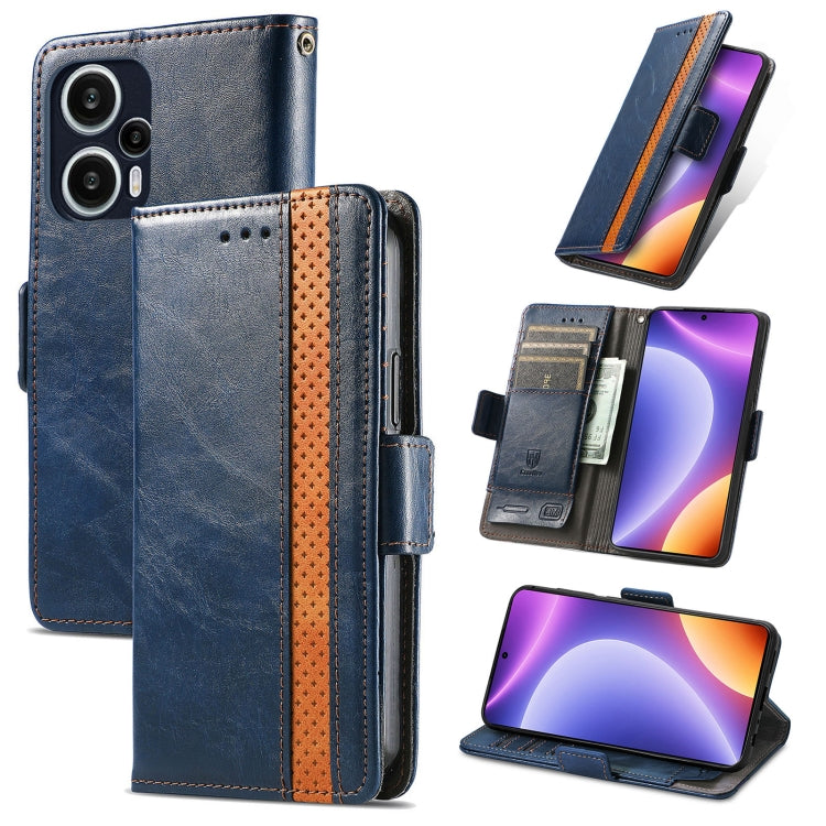 CaseNeo Splicing Dual Magnetic Buckle Leather Phone Case, For Redmi Note 12 Turbo