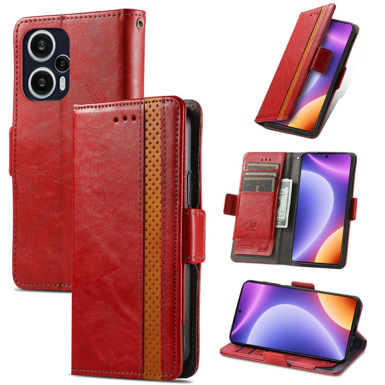CaseNeo Splicing Dual Magnetic Buckle Leather Phone Case, For Redmi Note 12 Turbo