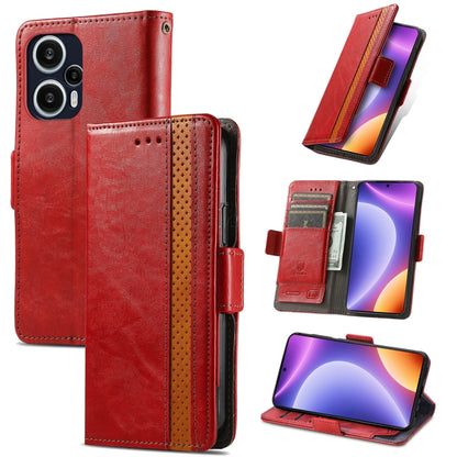 CaseNeo Splicing Dual Magnetic Buckle Leather Phone Case, For Redmi Note 12 Turbo