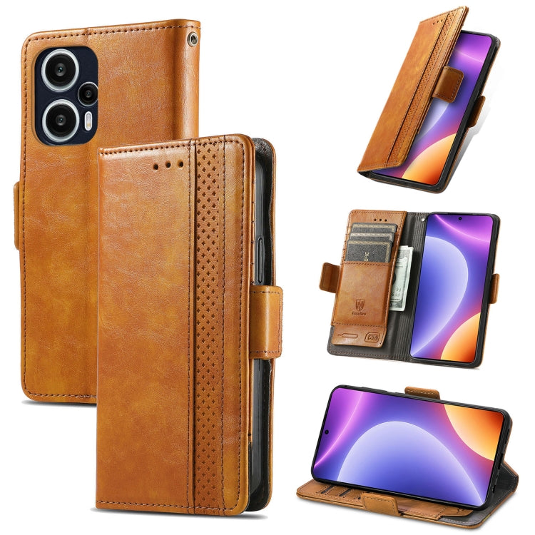 CaseNeo Splicing Dual Magnetic Buckle Leather Phone Case, For Redmi Note 12 Turbo