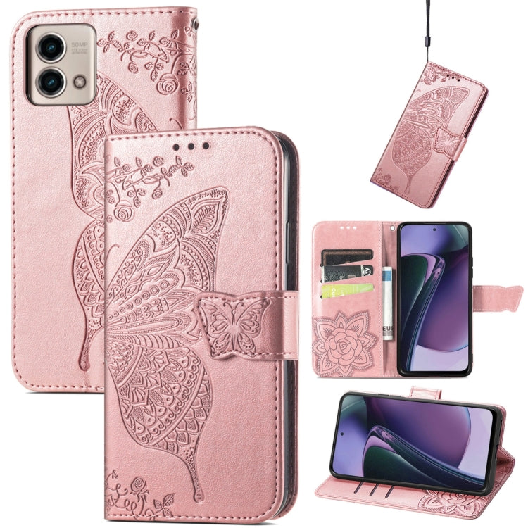 Butterfly Love Flower Embossed Leather Phone Case, For Motorola Moto G Stylus 5G 2023, For Nokia C3, For OnePlus Nord CE 3 Lite