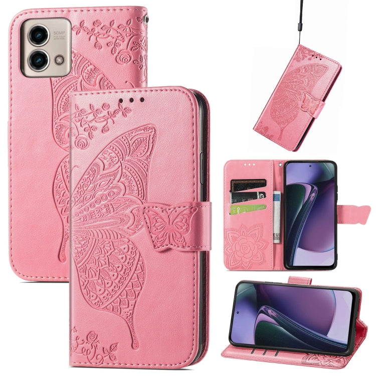 Butterfly Love Flower Embossed Leather Phone Case, For Motorola Moto G Stylus 5G 2023, For Nokia C3, For OnePlus Nord CE 3 Lite