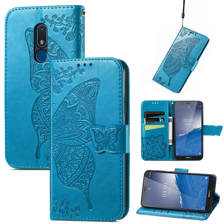 Butterfly Love Flower Embossed Leather Phone Case, For Motorola Moto G Stylus 5G 2023, For Nokia C3, For OnePlus Nord CE 3 Lite